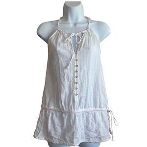Abercrombie white cotton button down tank